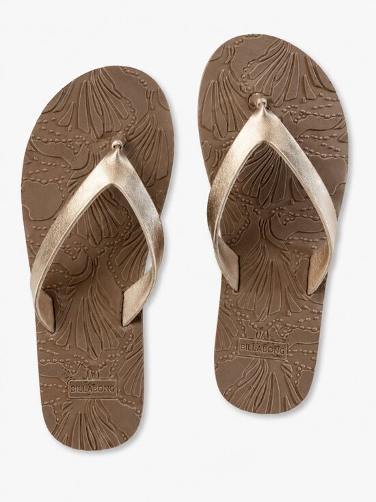 Billabong Shoes - Billabong Metallic Silver Thong Flip Flops Beach Summer Sandals